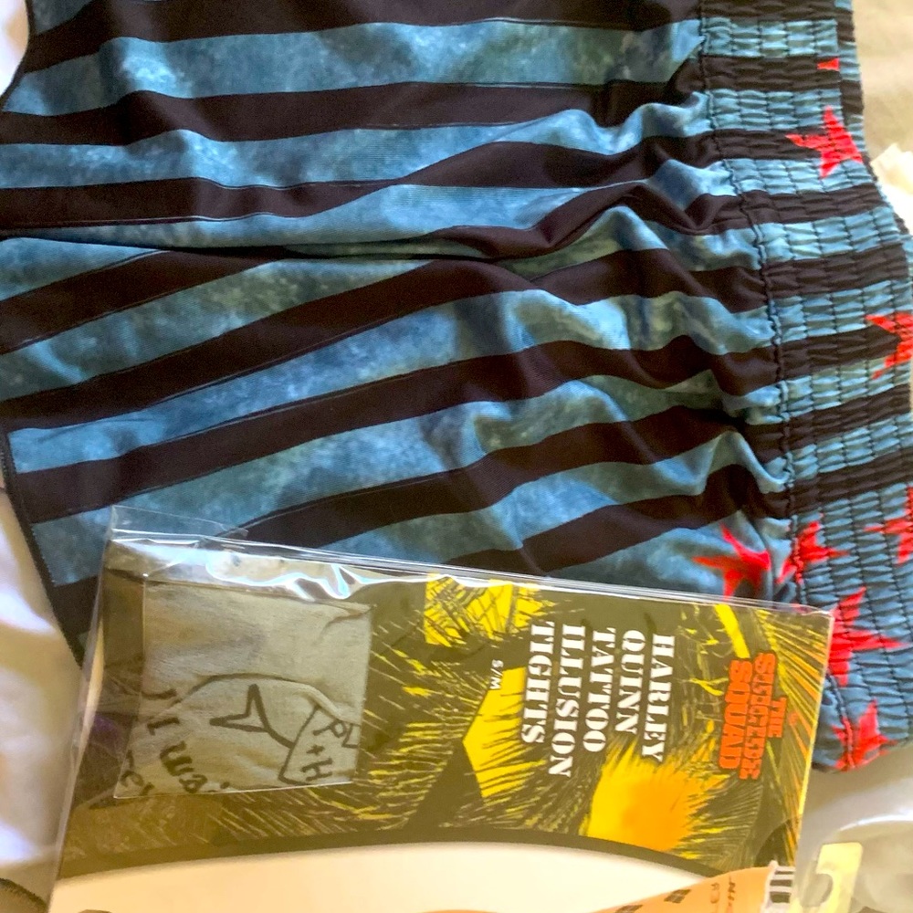 Sold-Harley Quinn birds of prey shorts and tights NW and WOT - sz S/M